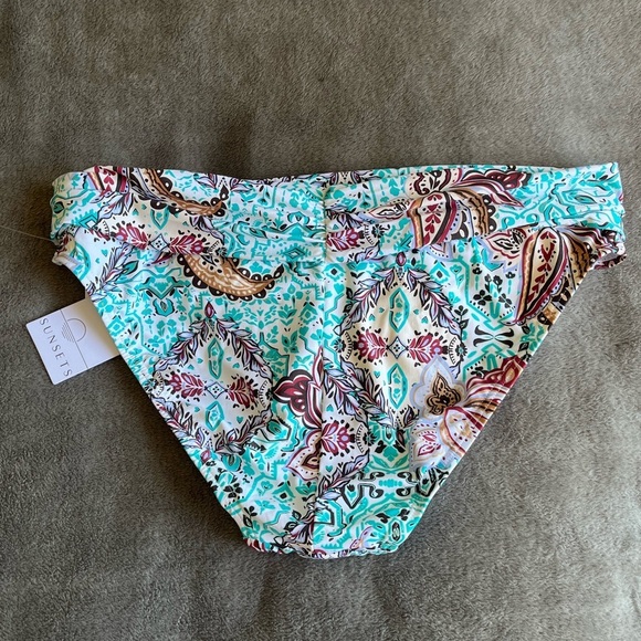 NWT Sunsets Moroccan Market Paisley Print Hipster Swim Bottom (bottoms Only) L - Picture 3 of 5